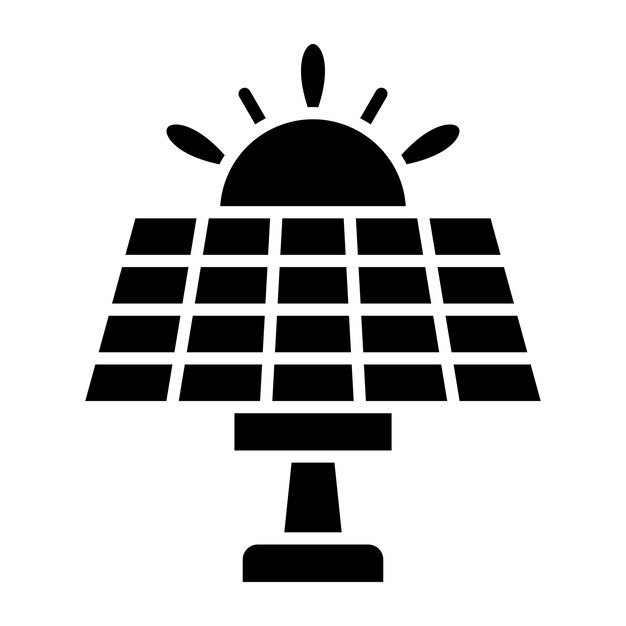 Diseño vectorial Estilo de icono de energía solar