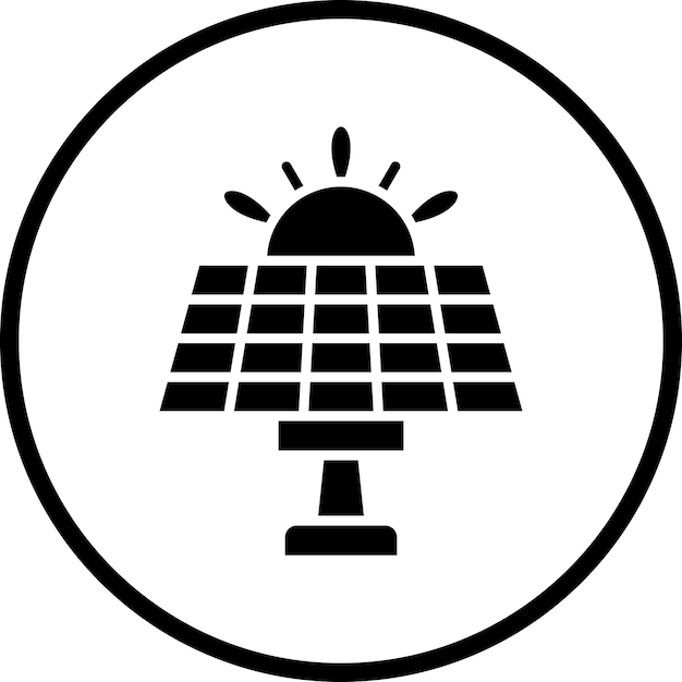 Vector diseño vectorial estilo de icono de energía solar