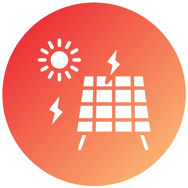 Diseño vectorial Estilo del icono de energía solar