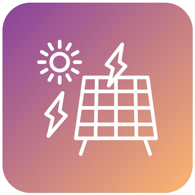 Diseño vectorial Estilo del icono de energía solar