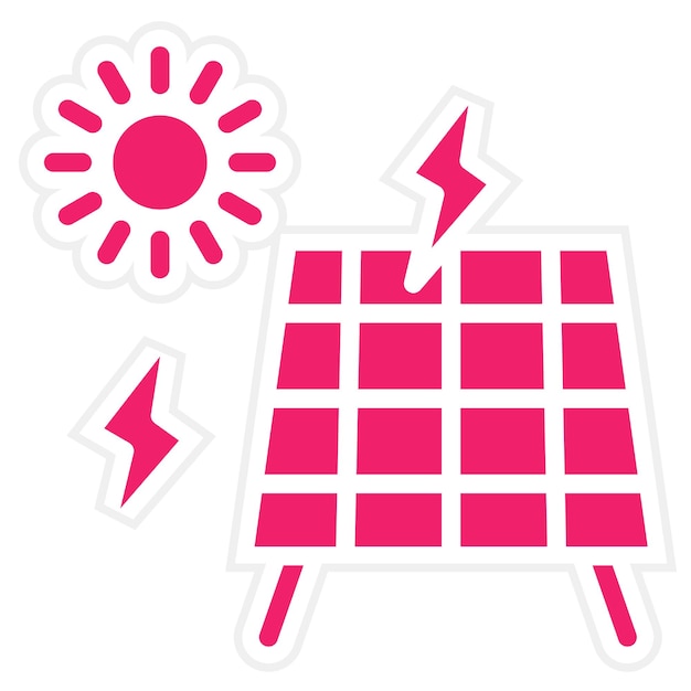 Diseño vectorial Estilo del icono de energía solar