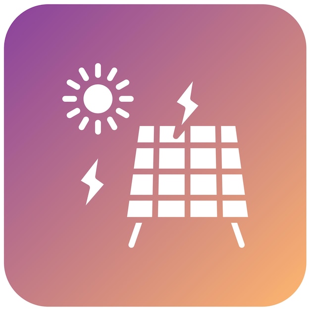 Diseño vectorial Estilo del icono de energía solar