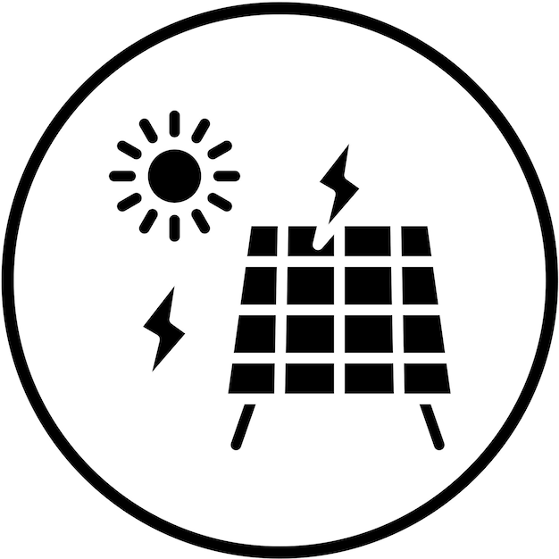 Diseño vectorial Estilo del icono de energía solar