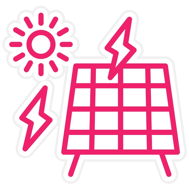 Diseño vectorial Estilo del icono de energía solar