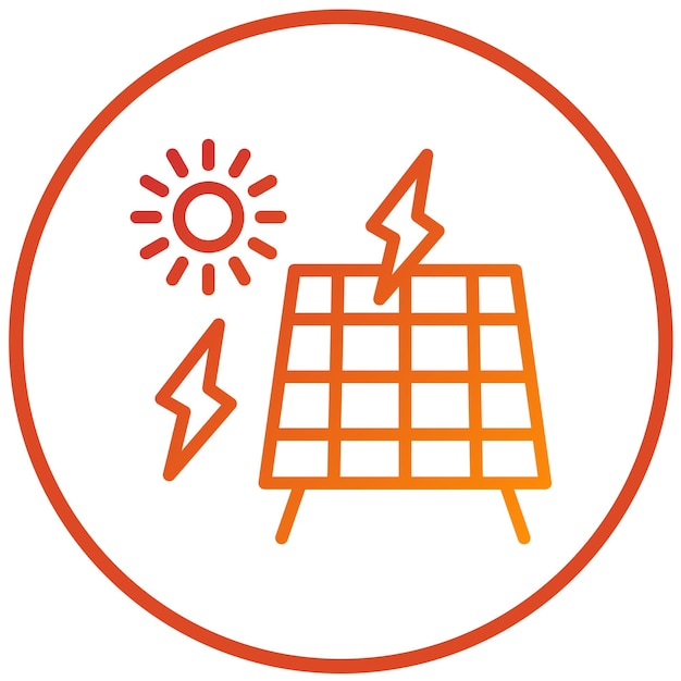 Diseño vectorial Estilo del icono de energía solar