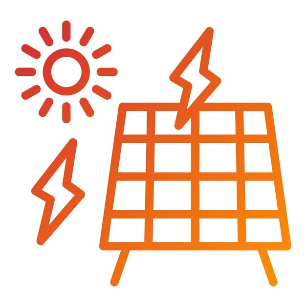 Diseño vectorial Estilo del icono de energía solar