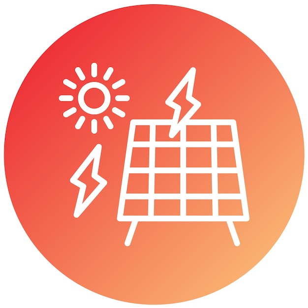 Diseño vectorial Estilo del icono de energía solar