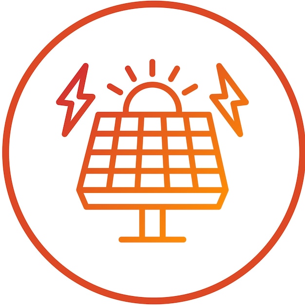 Diseño vectorial Estilo de icono de energía solar