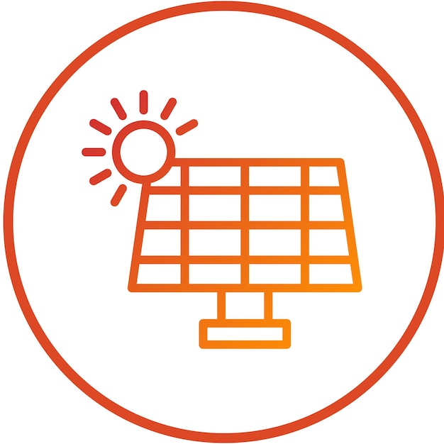 Diseño vectorial Estilo de icono de energía solar