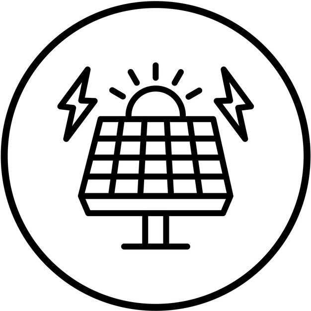 Diseño vectorial Estilo de icono de energía solar