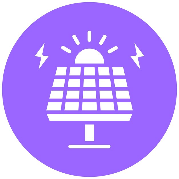 Diseño vectorial Estilo de icono de energía solar