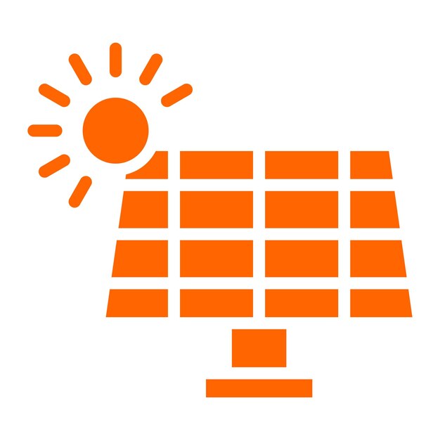 Diseño vectorial Estilo de icono de energía solar