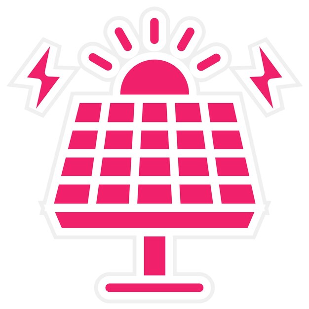 Diseño vectorial Estilo de icono de energía solar