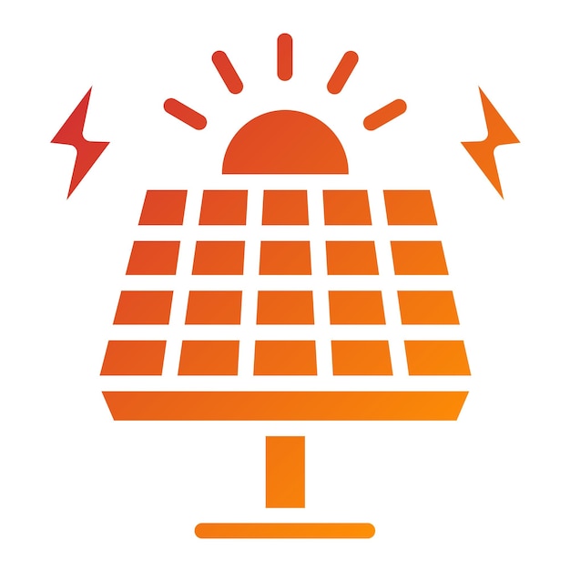 Diseño vectorial Estilo de icono de energía solar