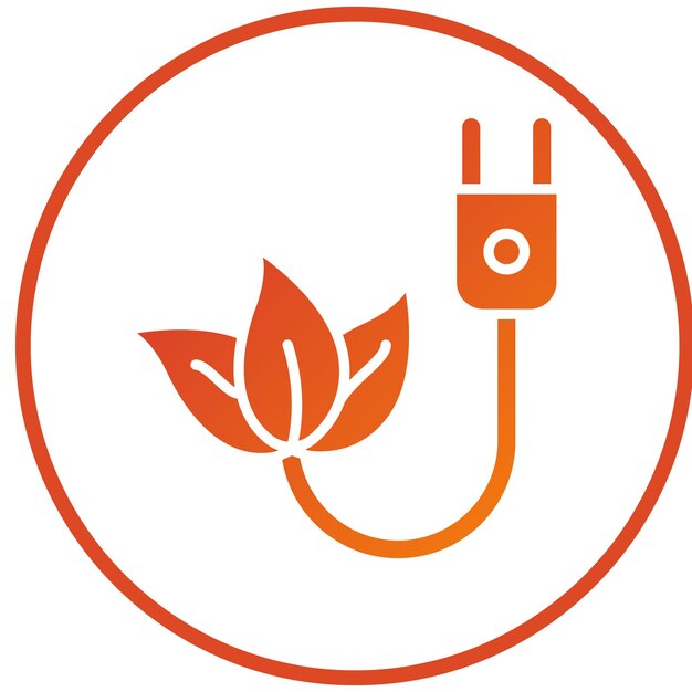 Diseño vectorial Estilo del icono de energía verde