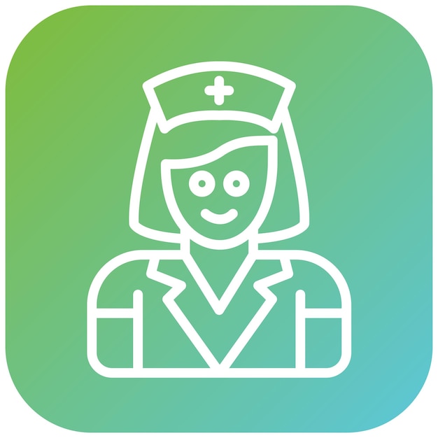 Diseño vectorial en el estilo del icono de la enfermera en el hogar
