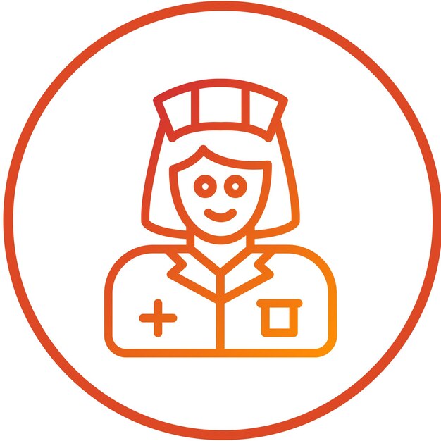 Diseño vectorial Estilo del icono de la enfermera de parto y la partera