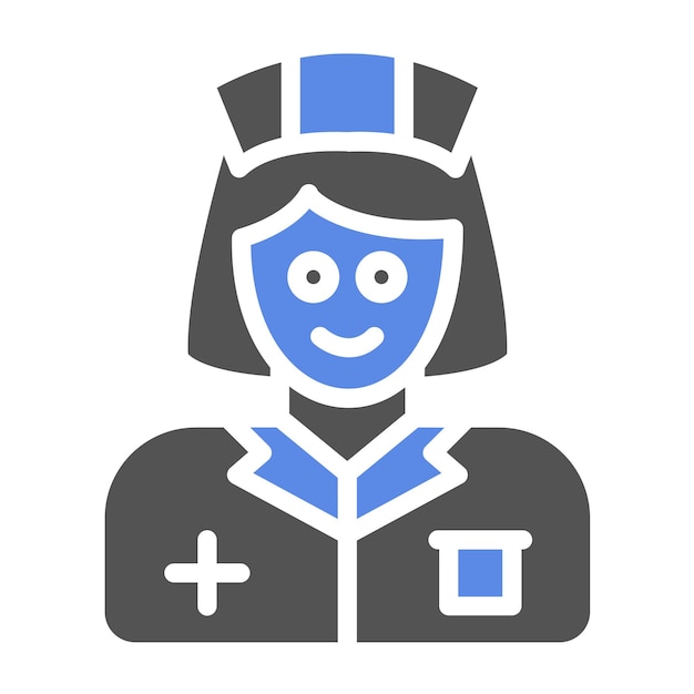Diseño vectorial Estilo del icono de la enfermera de parto y la partera