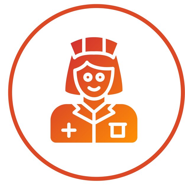Diseño vectorial Estilo del icono de la enfermera de parto y la partera