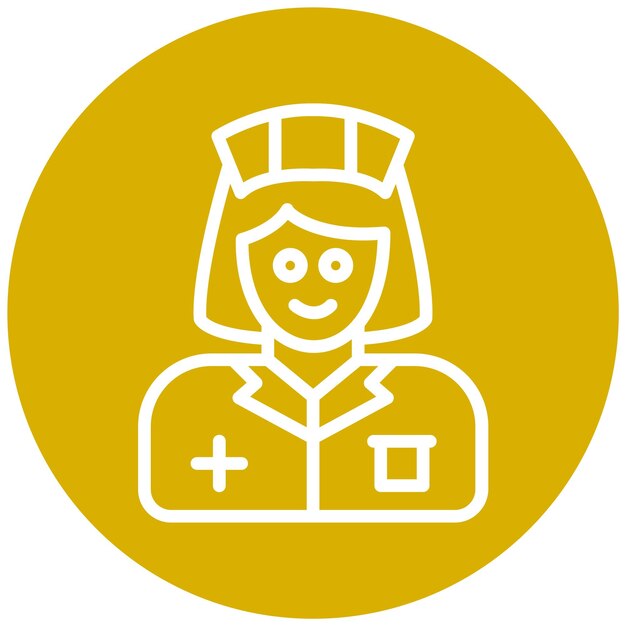 Diseño vectorial Estilo del icono de la enfermera de parto y la partera
