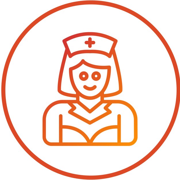 Diseño vectorial Estilo del icono de la enfermera registrada