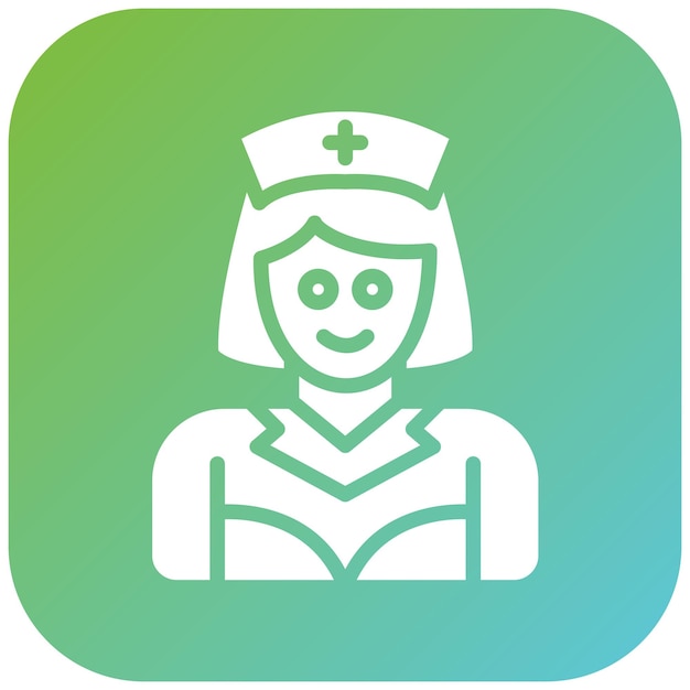 Diseño vectorial Estilo del icono de la enfermera registrada