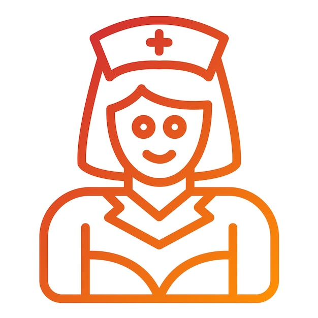 Diseño vectorial Estilo del icono de la enfermera registrada