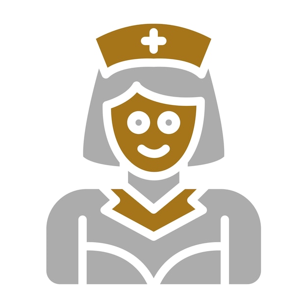 Diseño vectorial Estilo del icono de la enfermera registrada