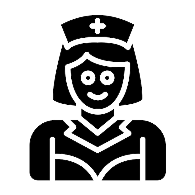 Diseño vectorial Estilo del icono de la enfermera registrada