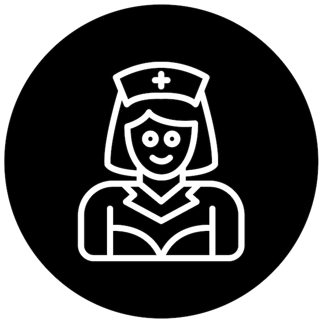 Diseño vectorial Estilo del icono de la enfermera registrada