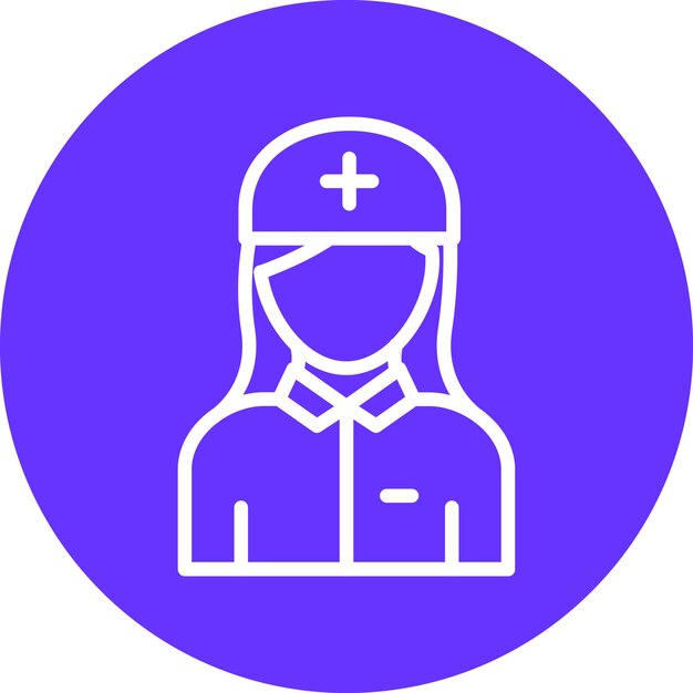 Diseño vectorial Estilo del icono de la enfermera