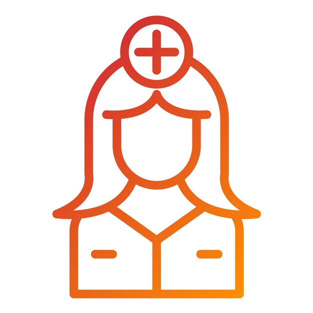 Diseño vectorial Estilo del icono de la enfermera