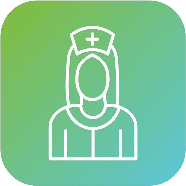Diseño vectorial Estilo del icono de la enfermera