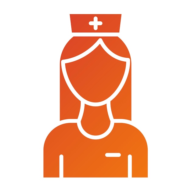 Diseño vectorial Estilo del icono de la enfermera