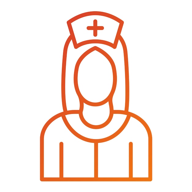 Diseño vectorial Estilo del icono de la enfermera