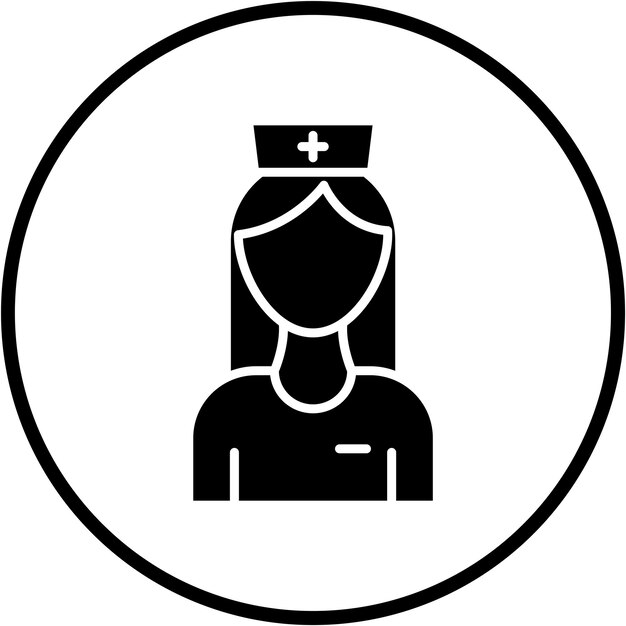 Diseño vectorial Estilo del icono de la enfermera