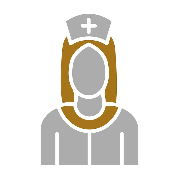 Diseño vectorial Estilo del icono de la enfermera