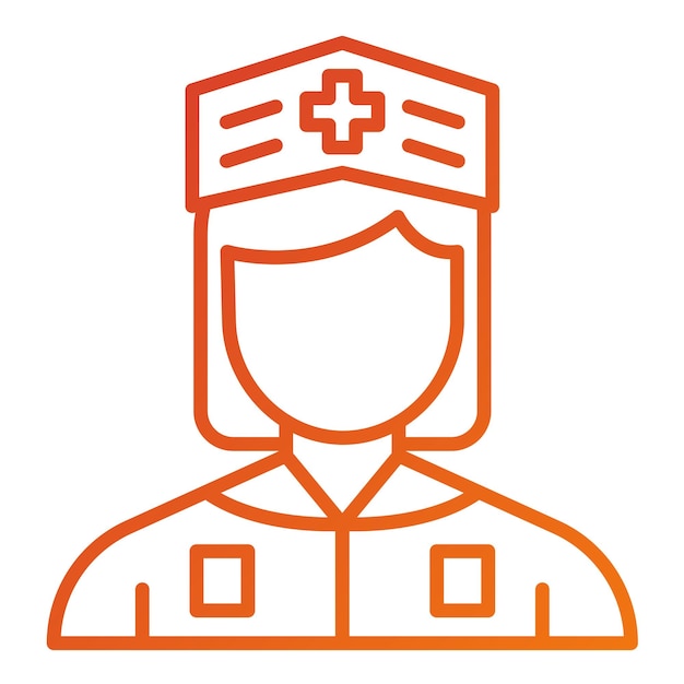 Diseño vectorial Estilo del icono de la enfermera