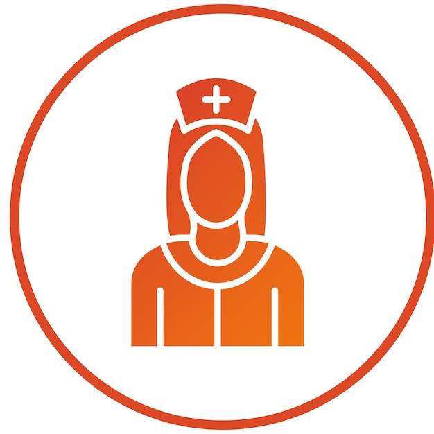 Diseño vectorial Estilo del icono de la enfermera