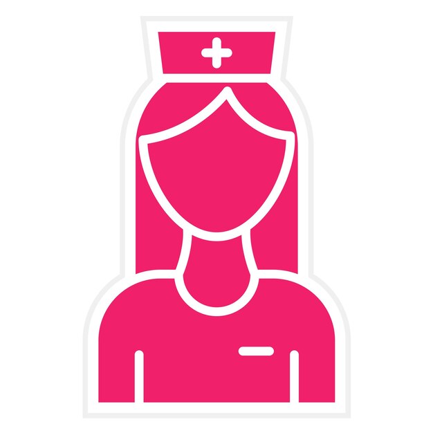 Diseño vectorial Estilo del icono de la enfermera