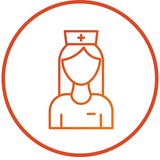 Diseño vectorial Estilo del icono de la enfermera