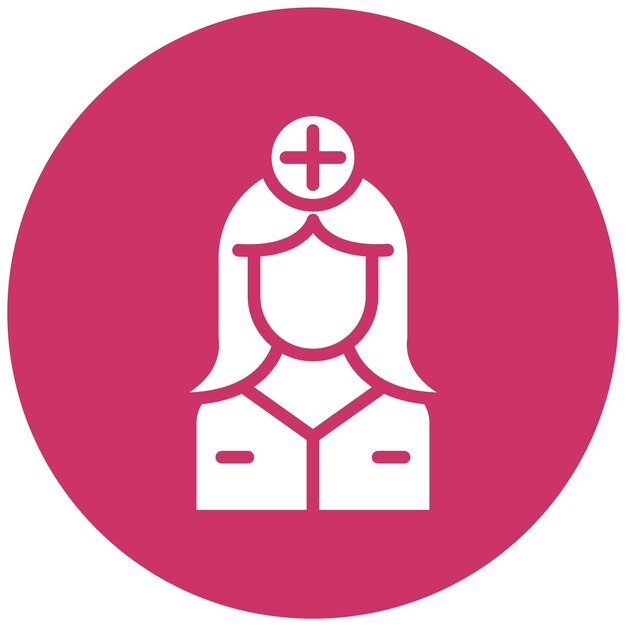 Diseño vectorial Estilo del icono de la enfermera