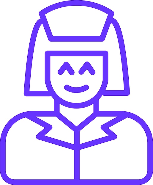 Diseño vectorial Estilo del icono de la enfermera