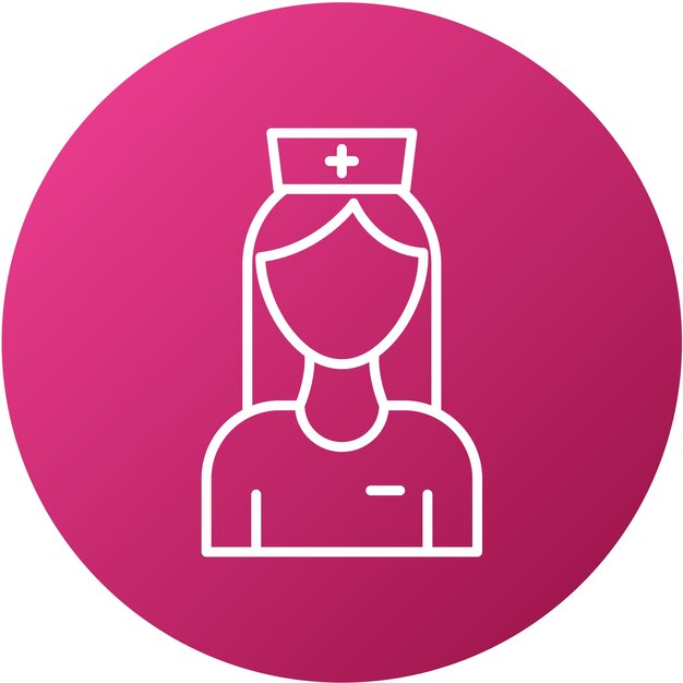 Diseño vectorial Estilo del icono de la enfermera