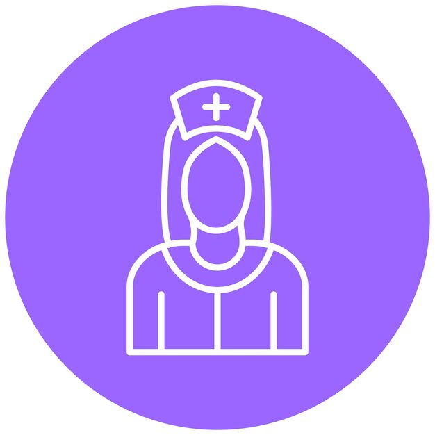 Diseño vectorial Estilo del icono de la enfermera