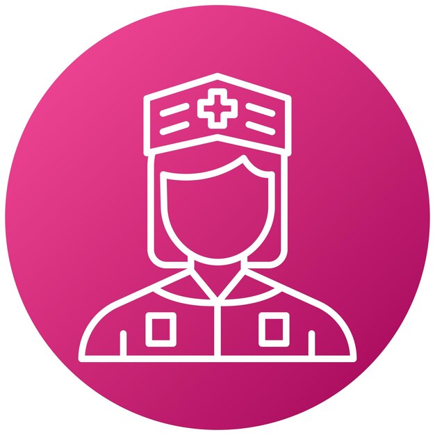Diseño vectorial Estilo del icono de la enfermera