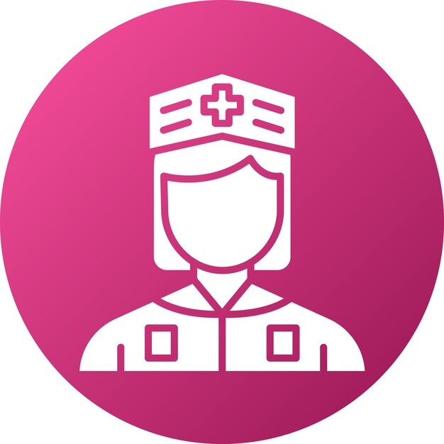 Diseño vectorial Estilo del icono de la enfermera