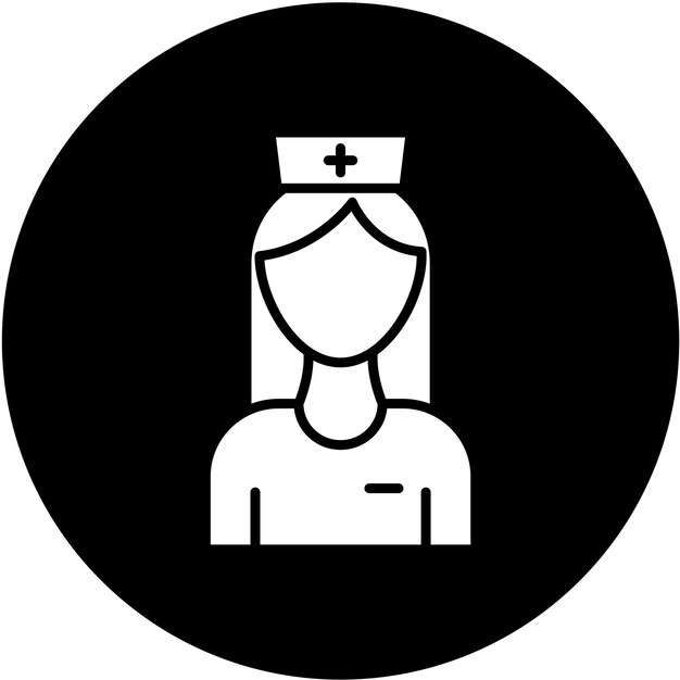 Diseño vectorial Estilo del icono de la enfermera