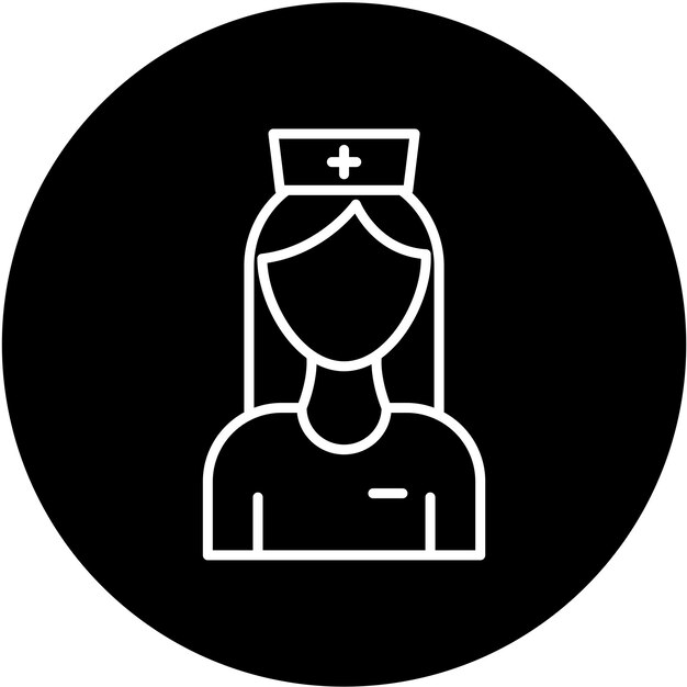 Diseño vectorial Estilo del icono de la enfermera