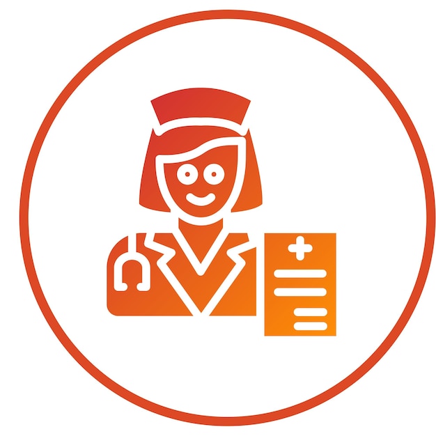 Diseño vectorial Estilo del icono del enfermero practicante